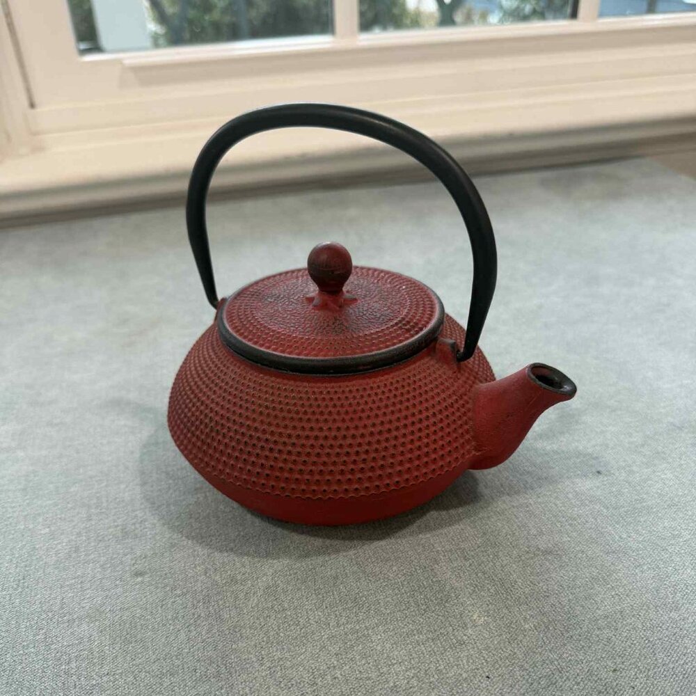 Red Cast Iron Teapot with Infuser | FRANCE | Like New